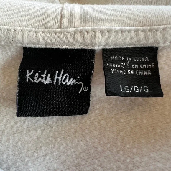 Keith Haring Graphic Hoodie Pullover Sweatshirt Size L Streetwear Artsy W/Flaw - Picture 6 of 10